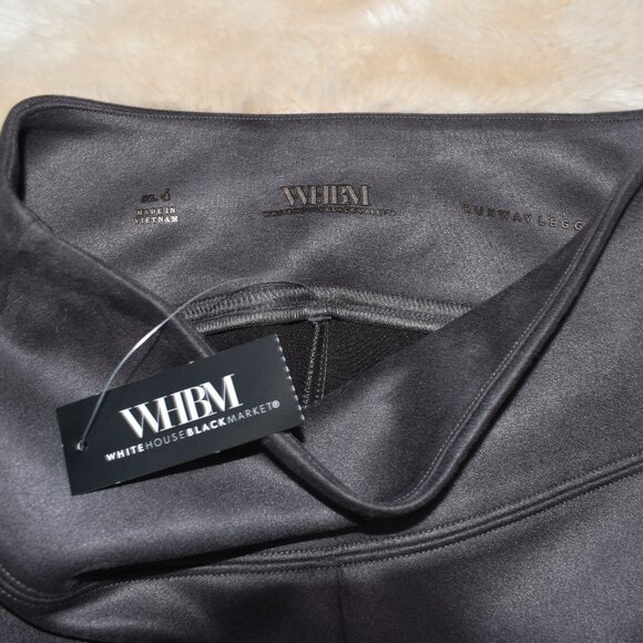 White House Black Market Faux Suede Runway Leggings Gray Size 4 Small - Picture 11 of 14